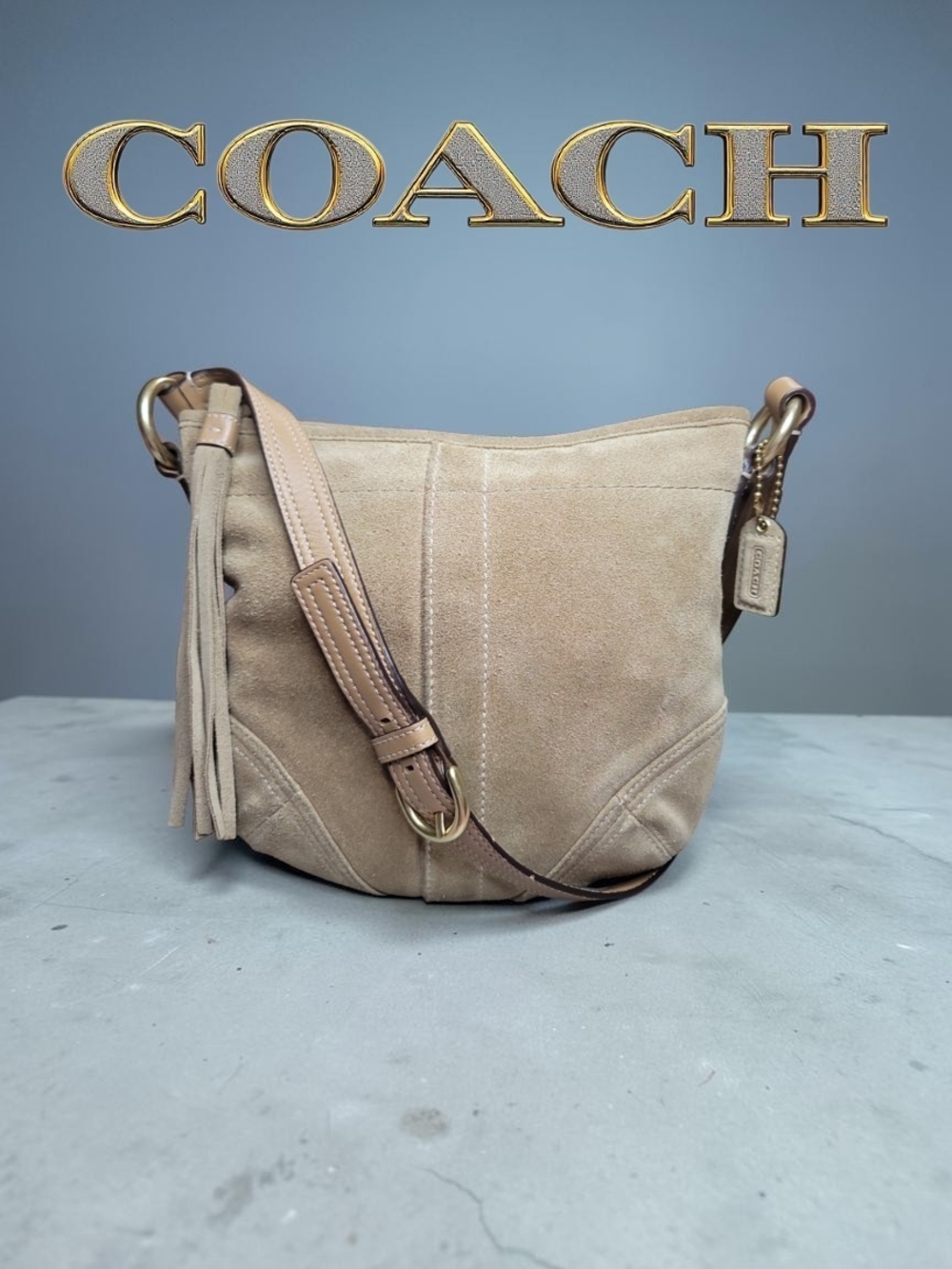 COACH Vintage Soho Suede Hobo Crossbody Bag EUC